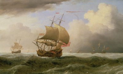 Una nave inglese con vento forte da Willem van de Velde the Younger